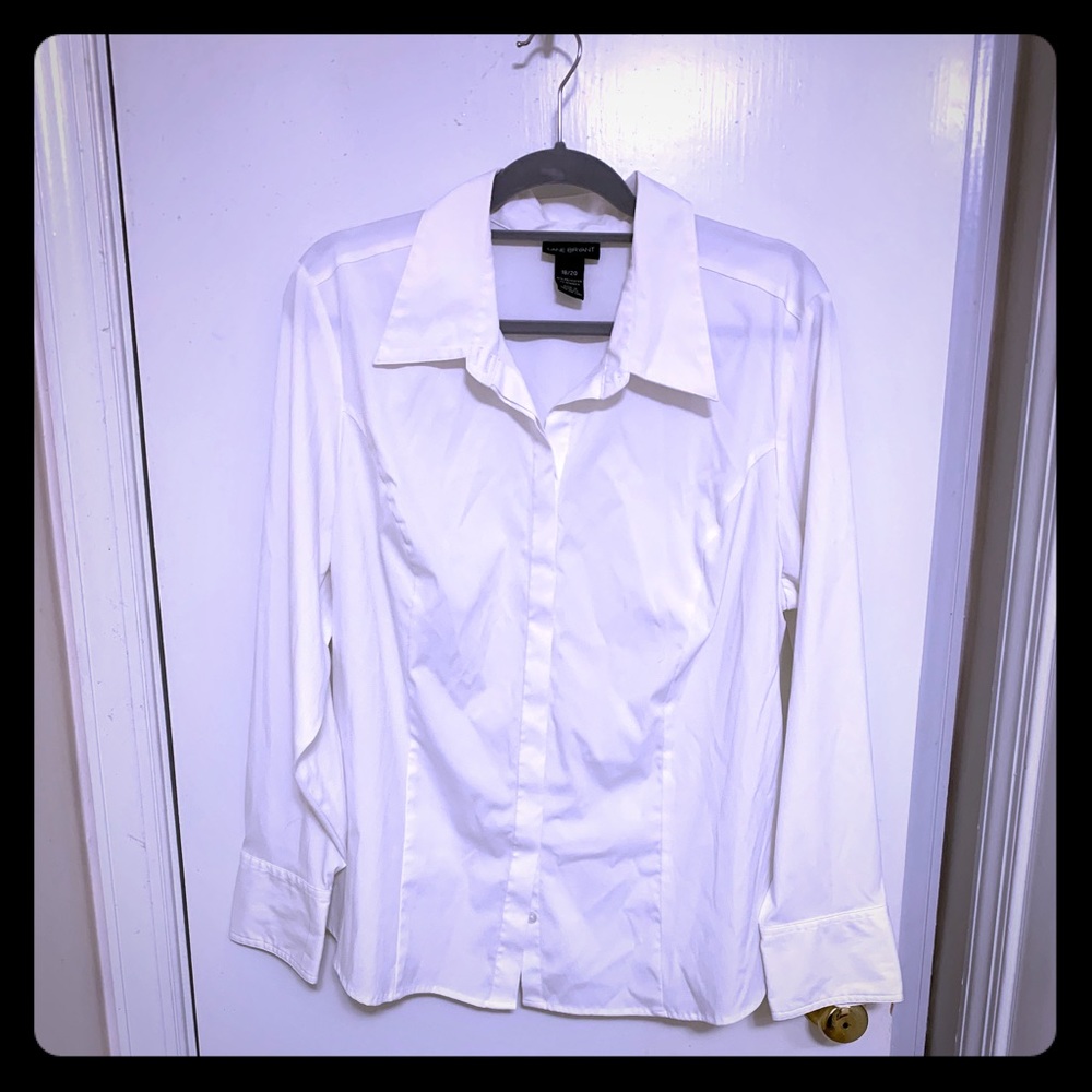Lane Bryant white girlfriend dress blouse 18/20